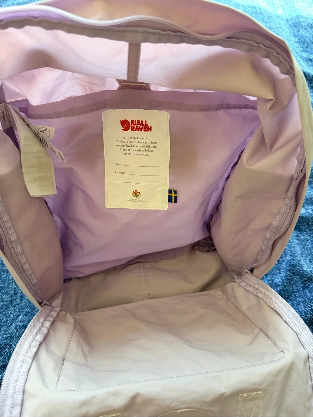 Fjallraven Kånken Backpack in Lilac with White Straps
